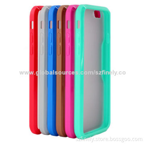 PC and TPU Mobile Phone Case for iPhone 6, Double Injection, Clear PC and TPU Case